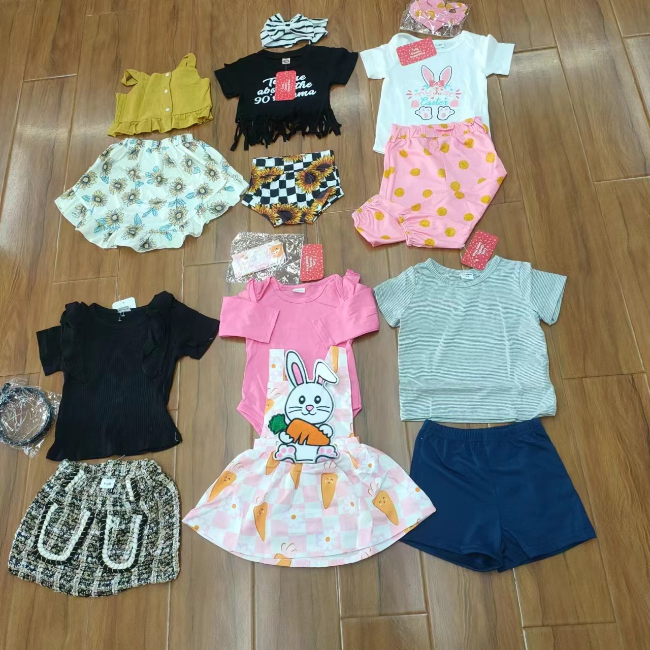 Newborn Baby kids sets clothes baby Summer Short Sleeve Tops Boys Girls Outfits 2 Pieces overstock assorted leftover surplus