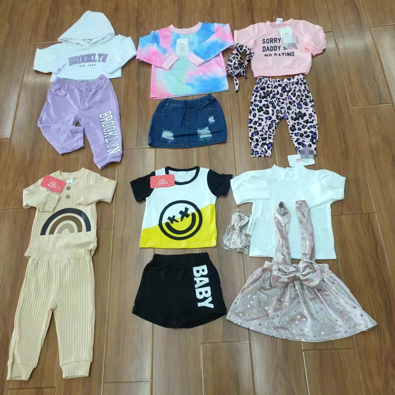 Newborn Baby kids sets clothes baby Summer Short Sleeve Tops Boys Girls Outfits 2 Pieces overstock assorted leftover surplus