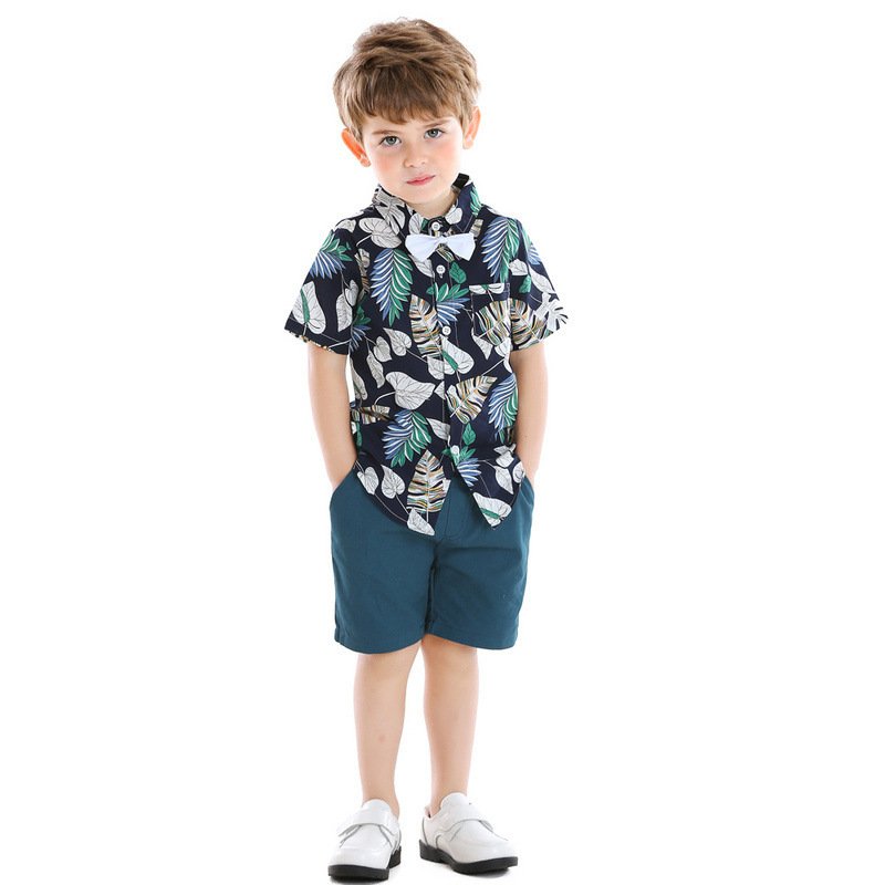Summer Kids Clothes 2pcs Baby Boy Cotton Shirt Pants Clothes Children Suits Boy Clothing sets