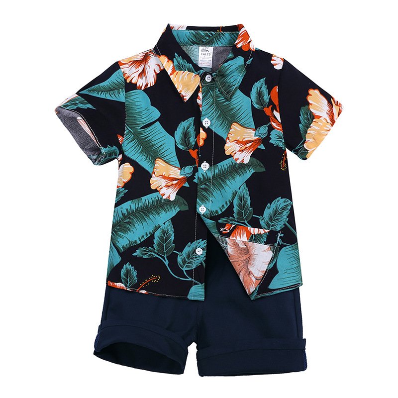 Summer Kids Clothes 2pcs Baby Boy Cotton Shirt Pants Clothes Children Suits Boy Clothing sets