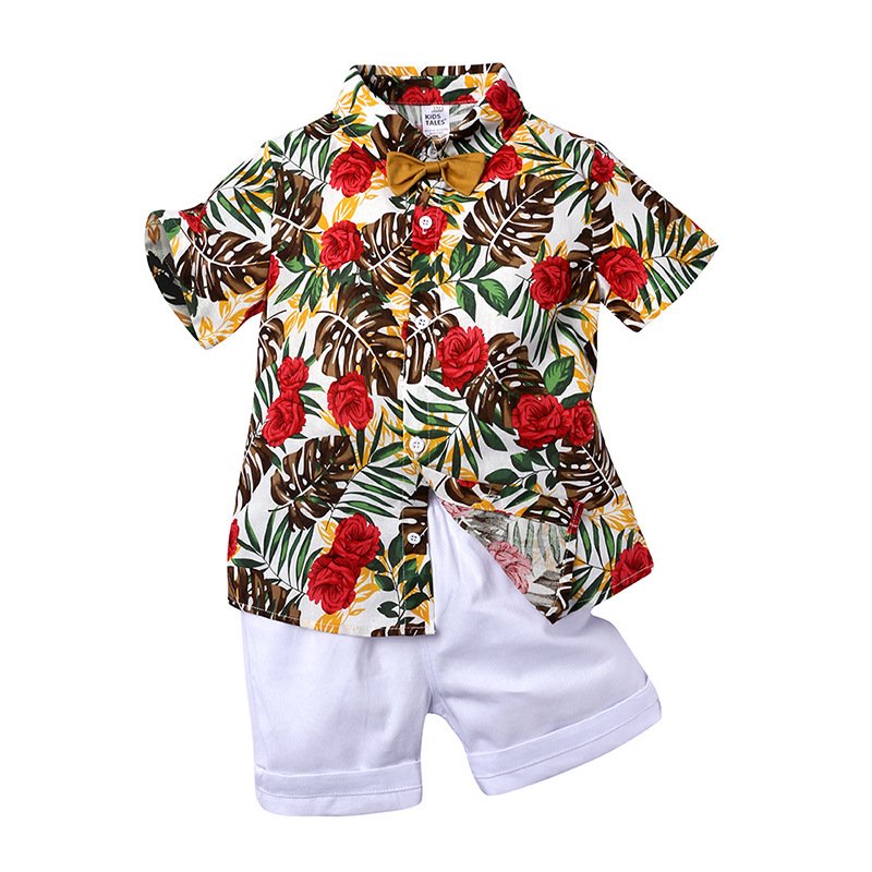Summer Kids Clothes 2pcs Baby Boy Cotton Shirt Pants Clothes Children Suits Boy Clothing sets