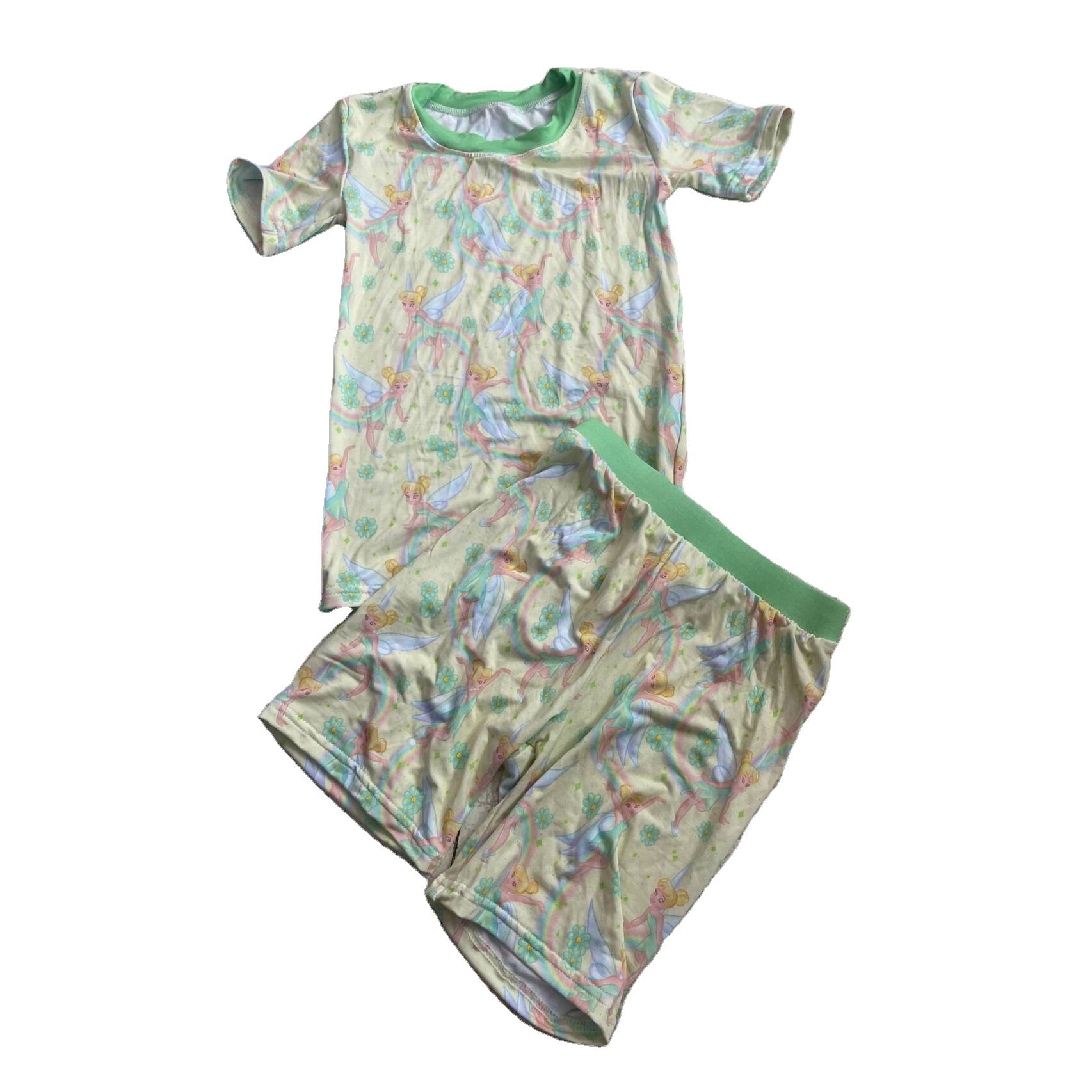 Liangzhe RTS Pyjamas Two garments Comfortable Soft set Short sleeved summer cotton outfit set Boys girls children's set