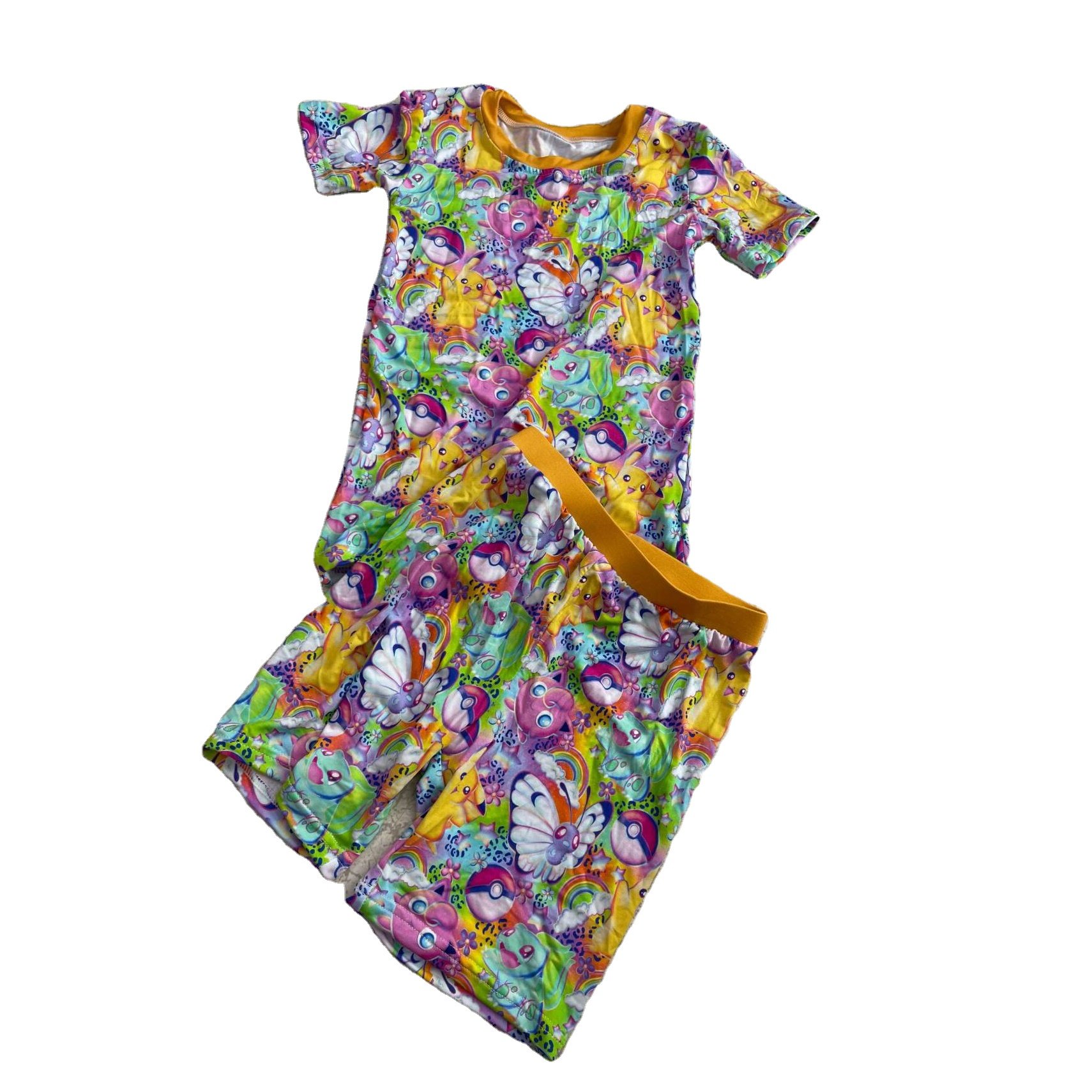 Liangzhe RTS Pyjamas Two garments Comfortable Soft set Short sleeved summer cotton outfit set Boys girls children's set