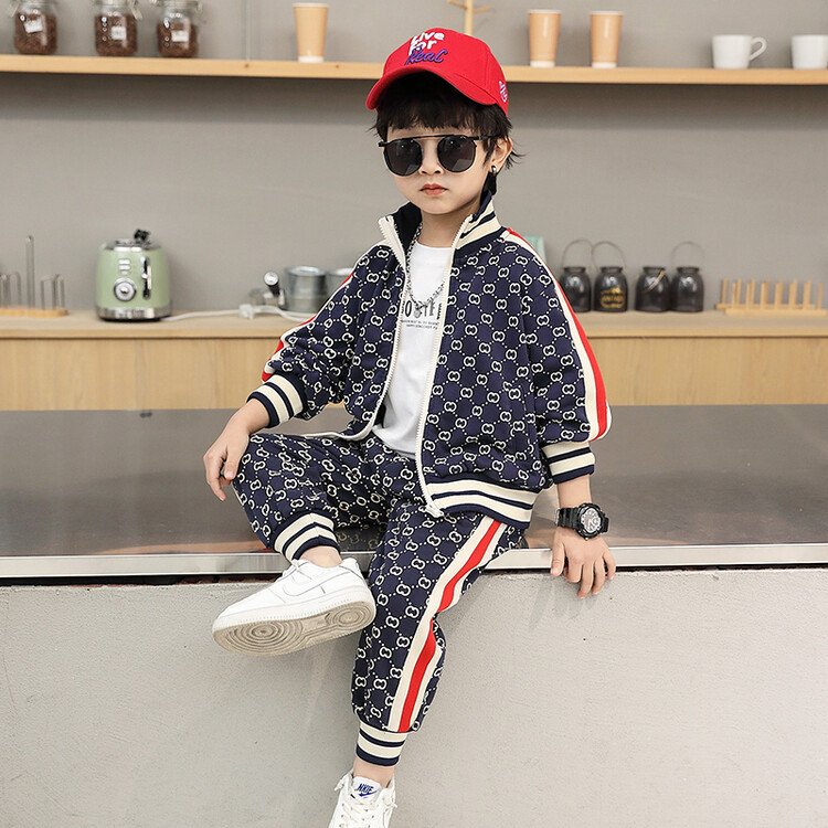 2024 Boys clothing sets Unisex New Letter Pattern Suit Sportswear Autumn Winter Boys Two-piece Baby Outer Wear For British Styl
