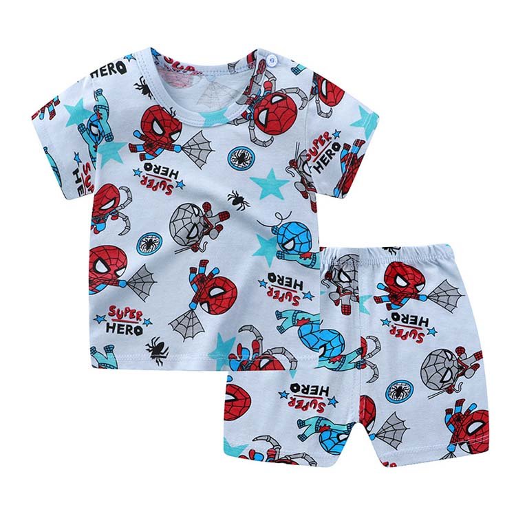 summer good quality 0- 6 years cotton pajamas for boy and girl children homewear suits kids clothes sets