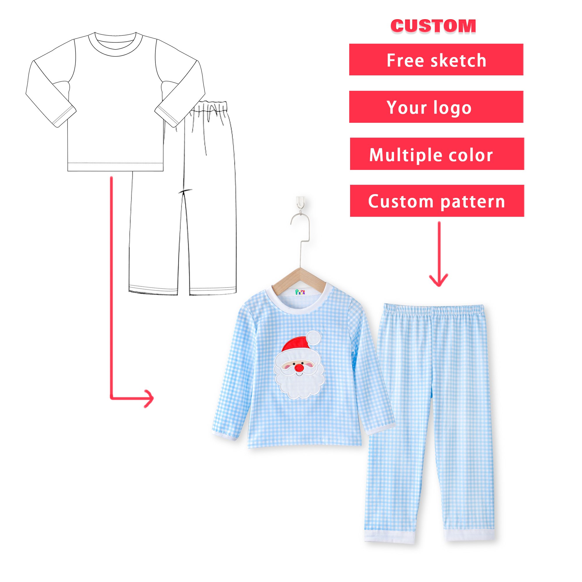 Puresun Ready To Ship Christmas Designs Boy Clothing Sets Popular Wholesale Price Custom Pattern long Sleeves