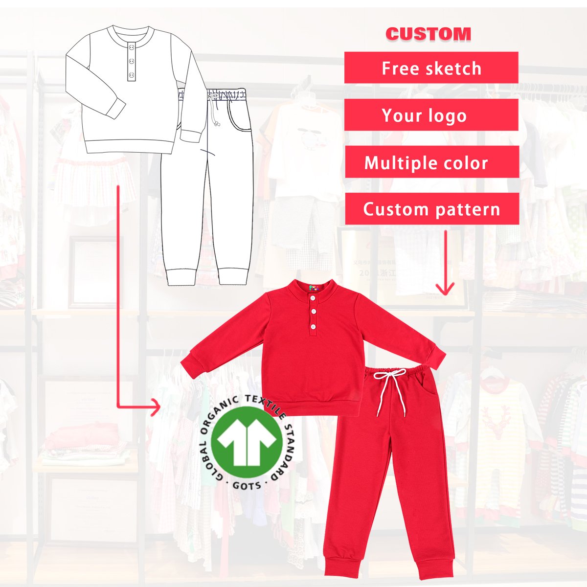 Puresun Ready To Ship Christmas Designs Boy Clothing Sets Popular Wholesale Price Custom Pattern long Sleeves