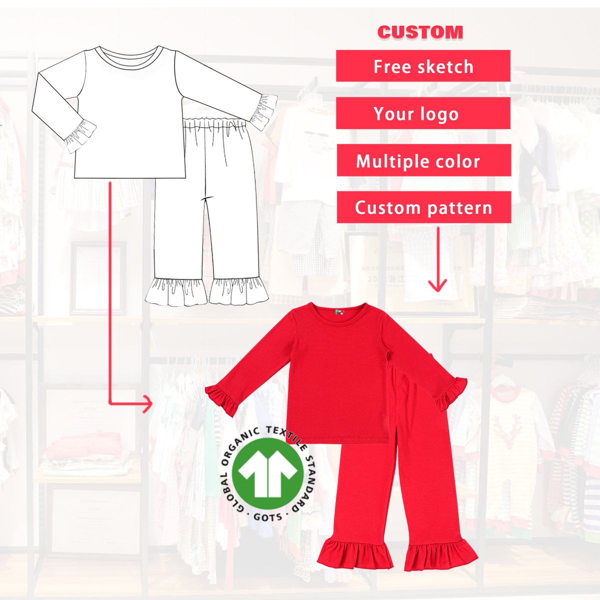 Puresun Ready To Ship Christmas Designs Boy Clothing Sets Popular Wholesale Price Custom Pattern long Sleeves
