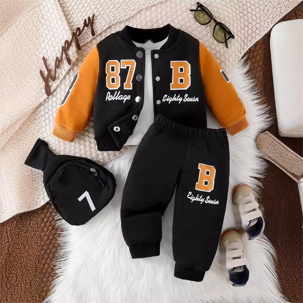 Ins Fashion Winter Autumn Children Suits 2pcs Cartoon Fashion Boys Clothing Sets