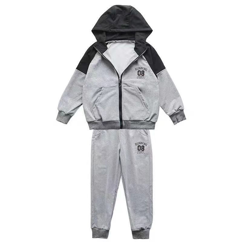 RTS baby clothing sets Stylish Boys' Clothing Sets with Hooded Jackets and White Sneakers for Outdoor Fun