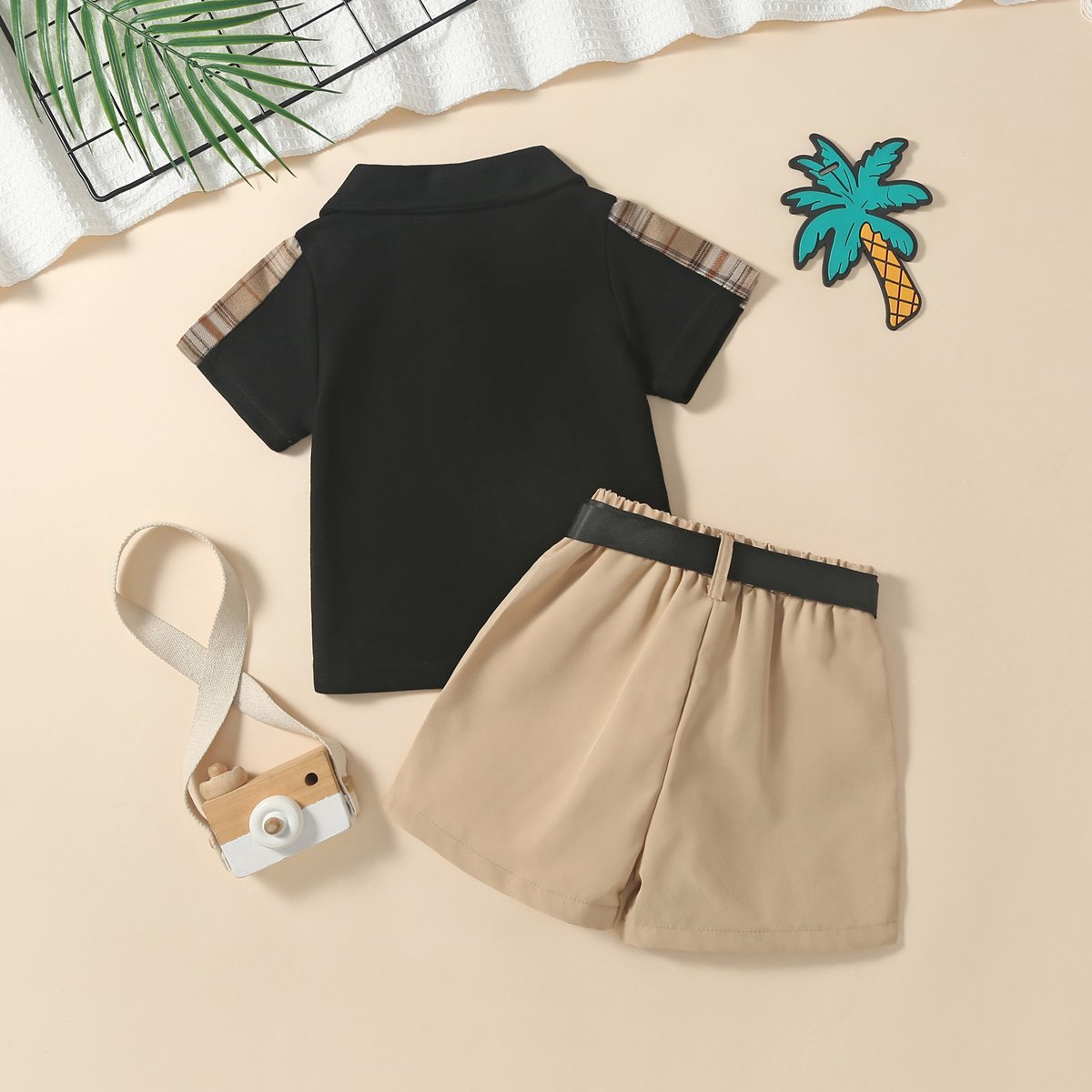 2023 Summer New Formal Style baby clothing sets Short Sleeved Pant Boys Suits High Quality 2 PCS boys clothing sets