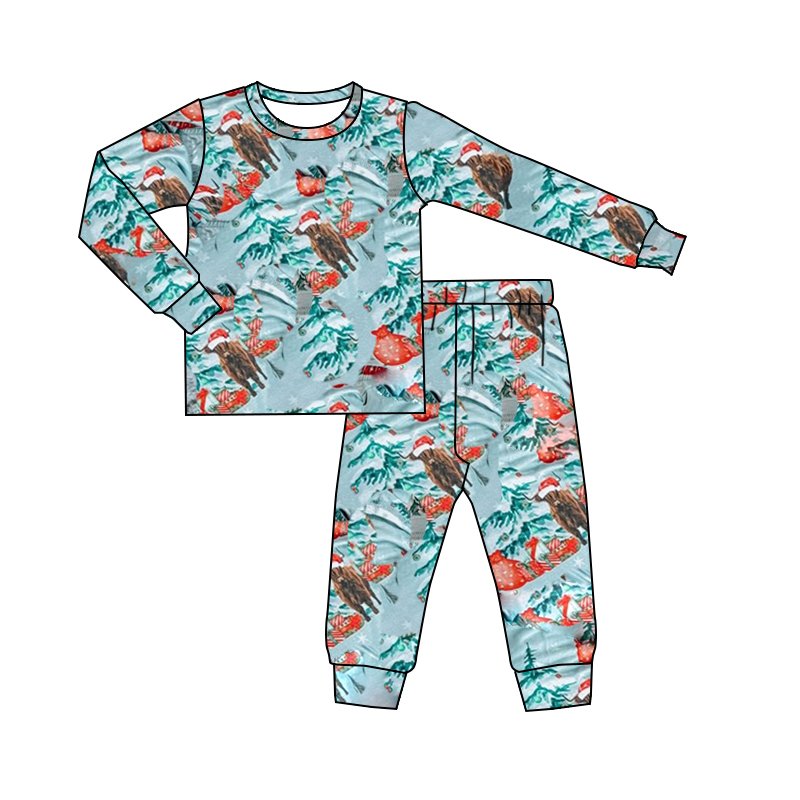 Preorder Baby Boys Toddler Long Sleeve Fall Brown Camo Bamboo Tee Shirts Top Pants Pajamas Boutique Outfits Clothes Sets