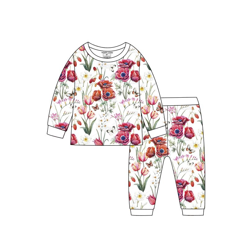 Factory Manufactory New Printing Baby Boys Girl Suits Set Soft Bamboo Baby Pajamas Set 2 Pcs Long Sleeve newborn baby Clothing