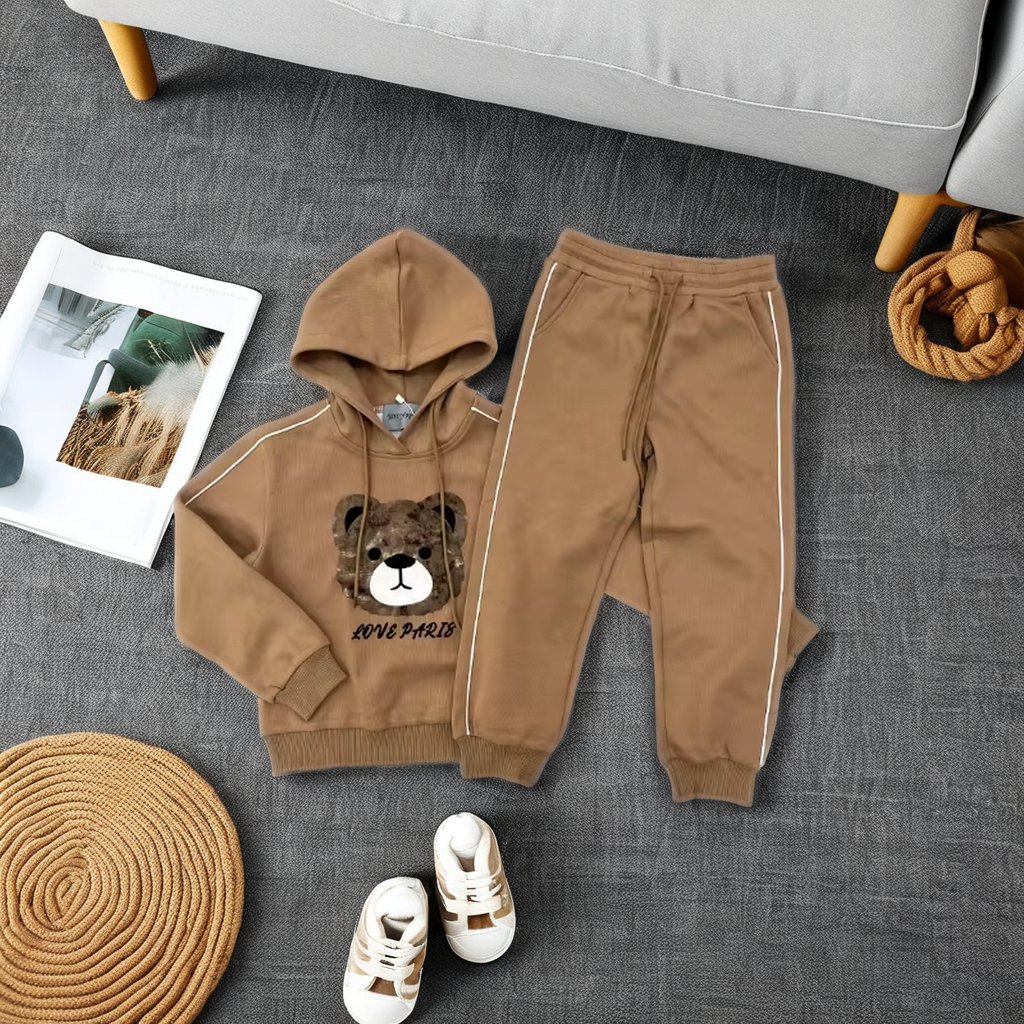 Autumn Spring Children's Casual Cotton Suit Anti-Wrinkle Ball Long-Sleeved Hoodie Cheap Animal Cartoon Print Breathable Formal