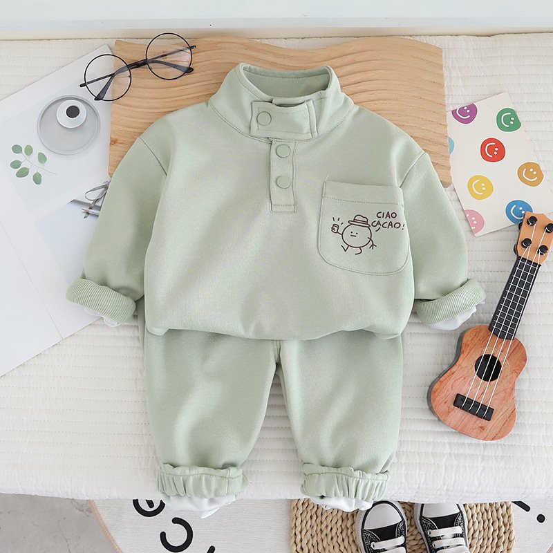 Fashion Spring Autumn Children's Suit casual and Pants Little Boy Clothing Astronaut Pocket Lapel Boys Kids Clothing Set