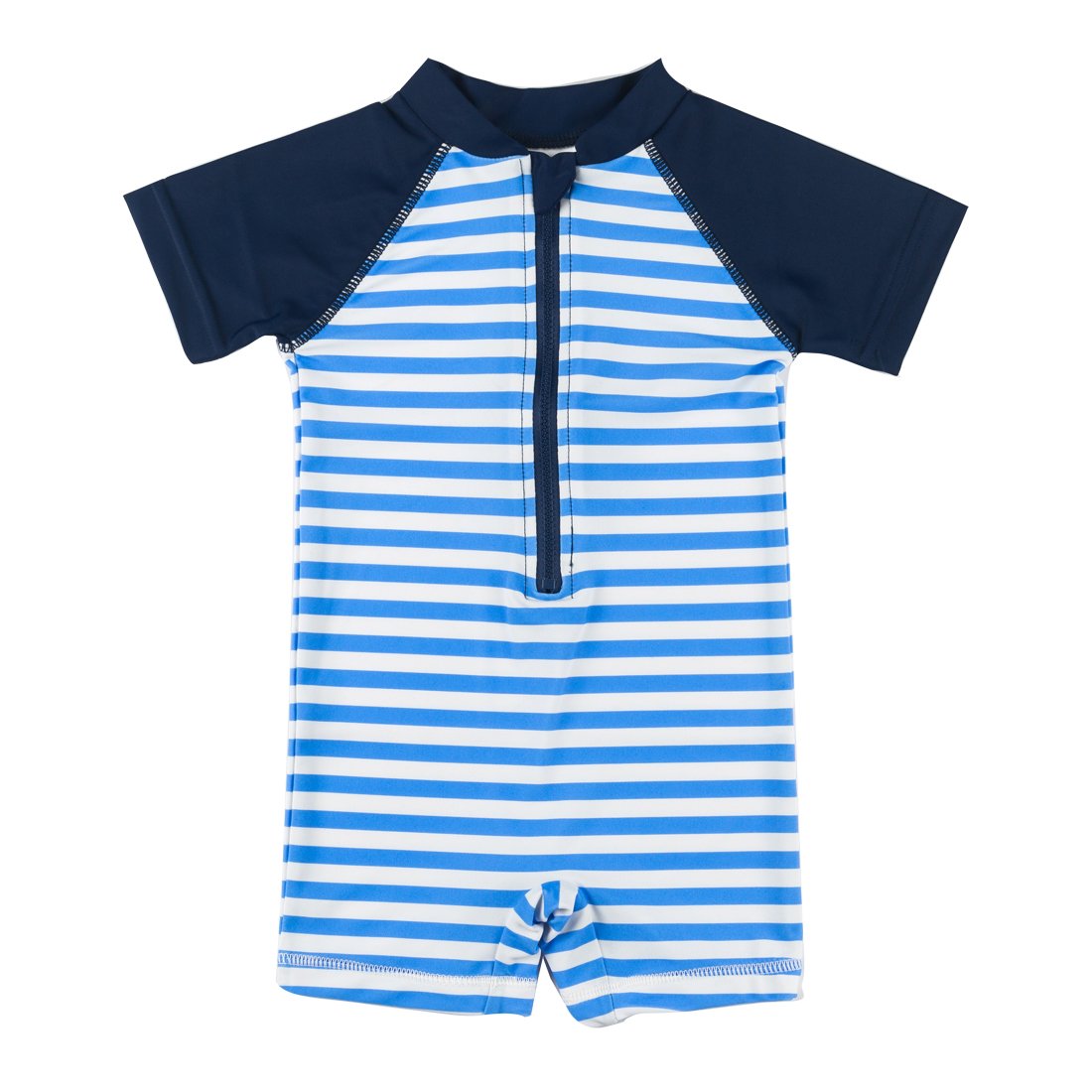 Baby Boy Swimwear Short Sleeve Zipper Infant Swimming Clothes Baby Swimsuit Beachwear UPF 50+