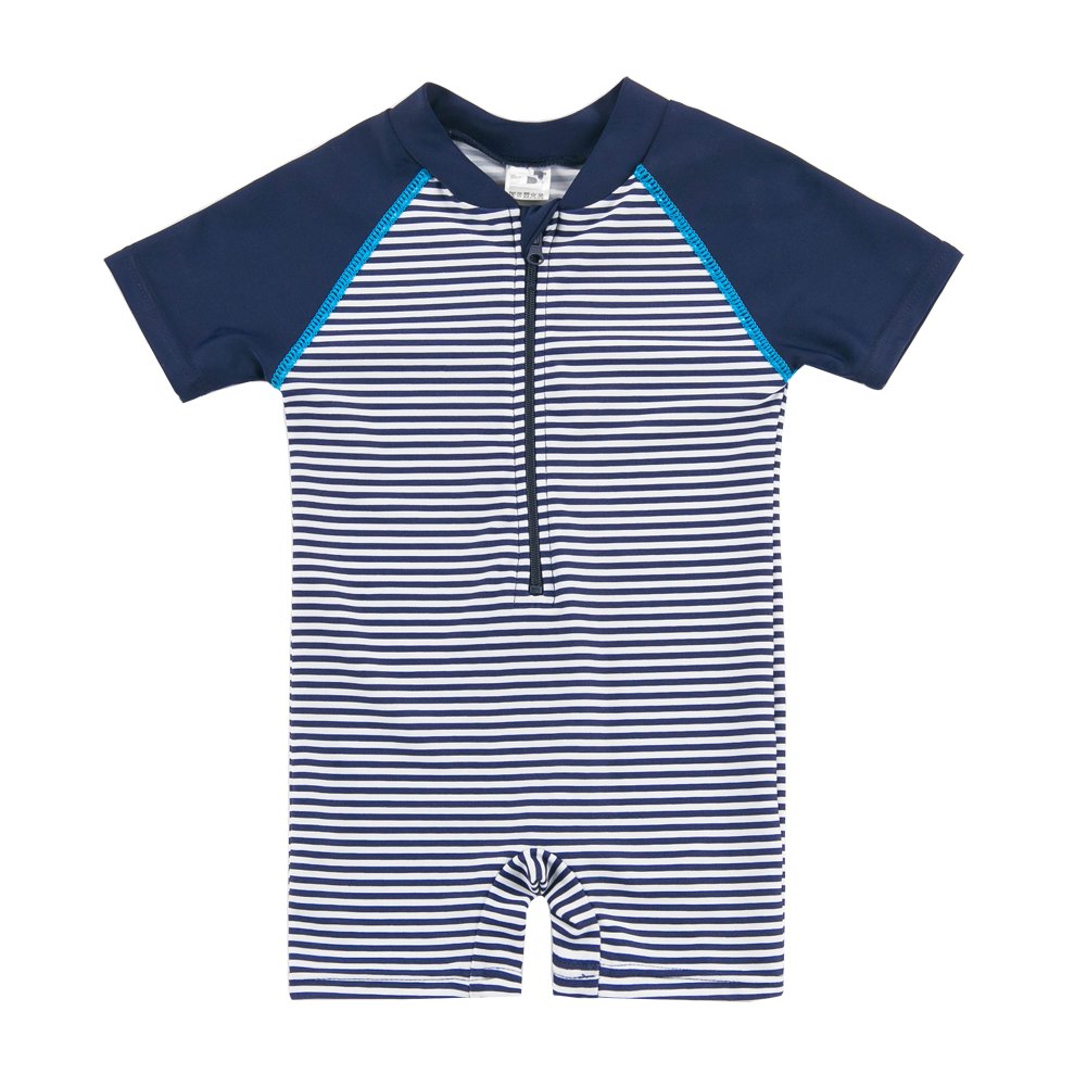 Baby Boy Swimwear Short Sleeve Zipper Infant Swimming Clothes Baby Swimsuit Beachwear UPF 50+