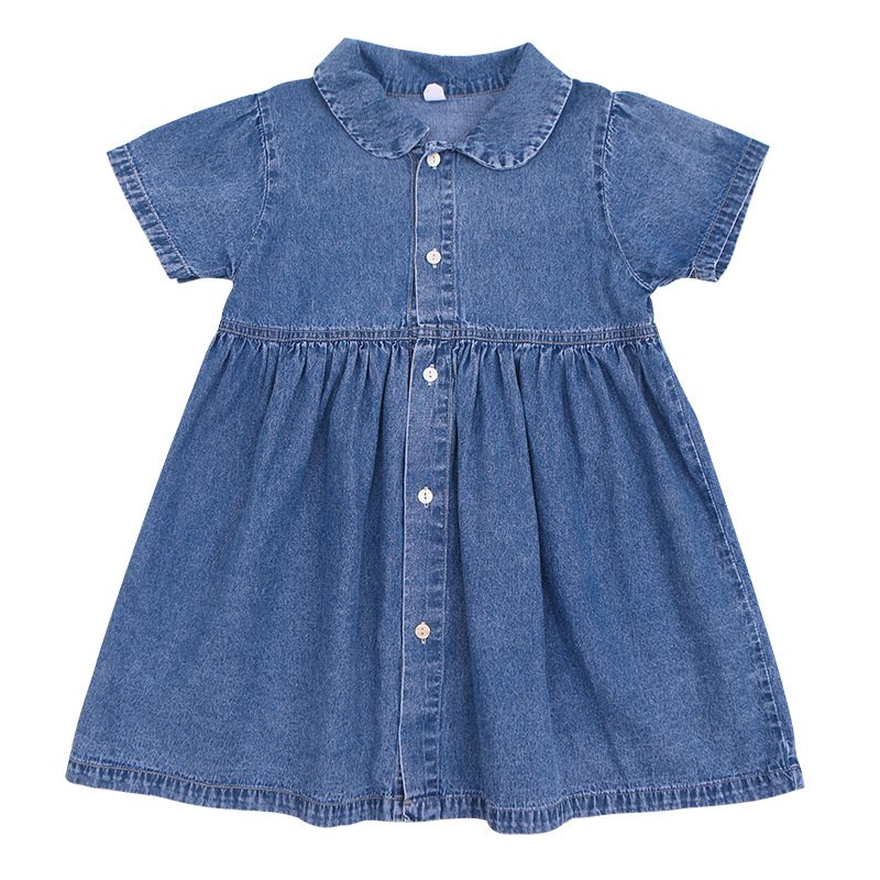 2024 summer baby boys and girls clothing sets short sleeve casual baby girl dress and boys denim fashion two piece suit lbc