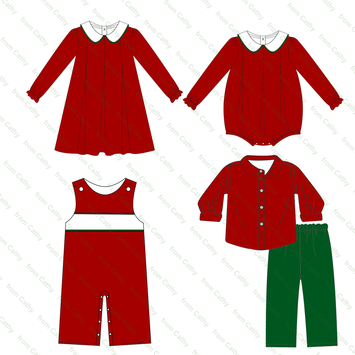 Christmas blank sibling match baby boys girls clothes winter long sleeve monogram red Xmas cotton kids outfits
