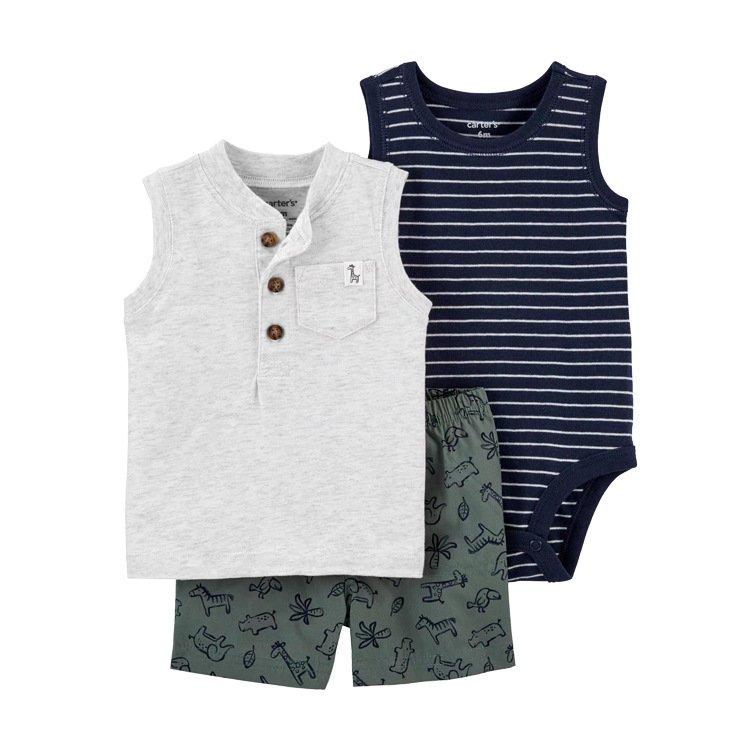 100%Cotton Comfortable Soft Baby Boy Pajamas 3 Pcs Set Infant Romper Sets High Quality Summer Coolness Romper For Baby