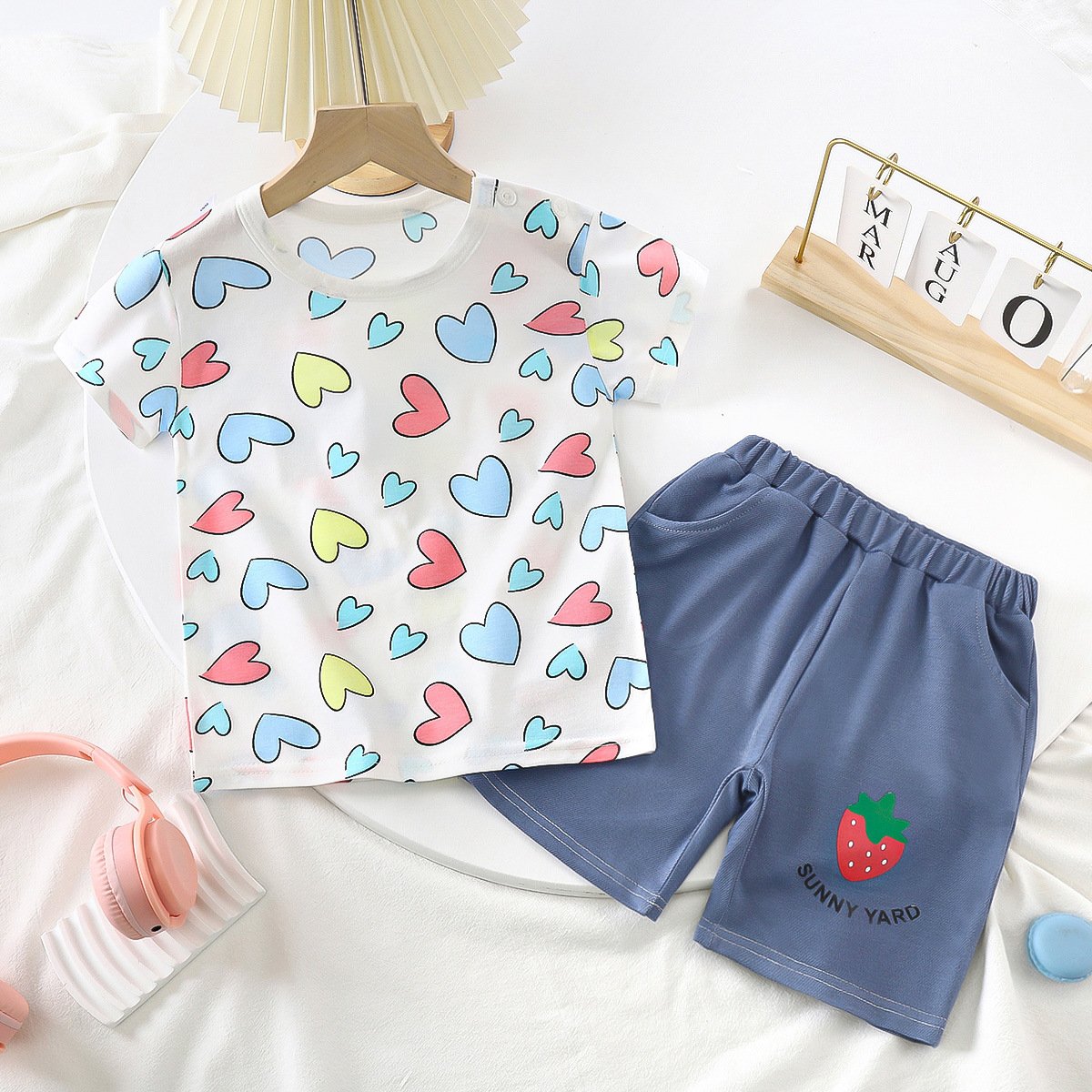 0-6 years old summer new cotton children's short-sleeved T-shirt baby short-sleeved shorts two-piece set