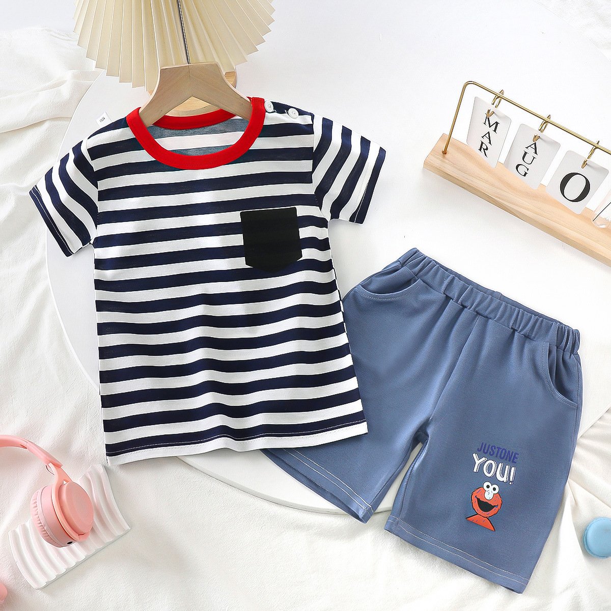 0-6 years old summer new cotton children's short-sleeved T-shirt baby short-sleeved shorts two-piece set
