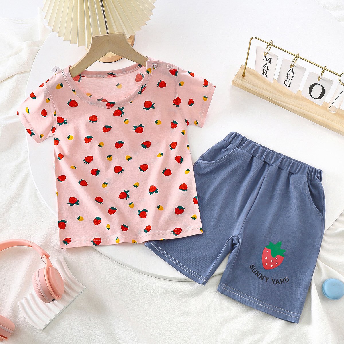 0-6 years old summer new cotton children's short-sleeved T-shirt baby short-sleeved shorts two-piece set