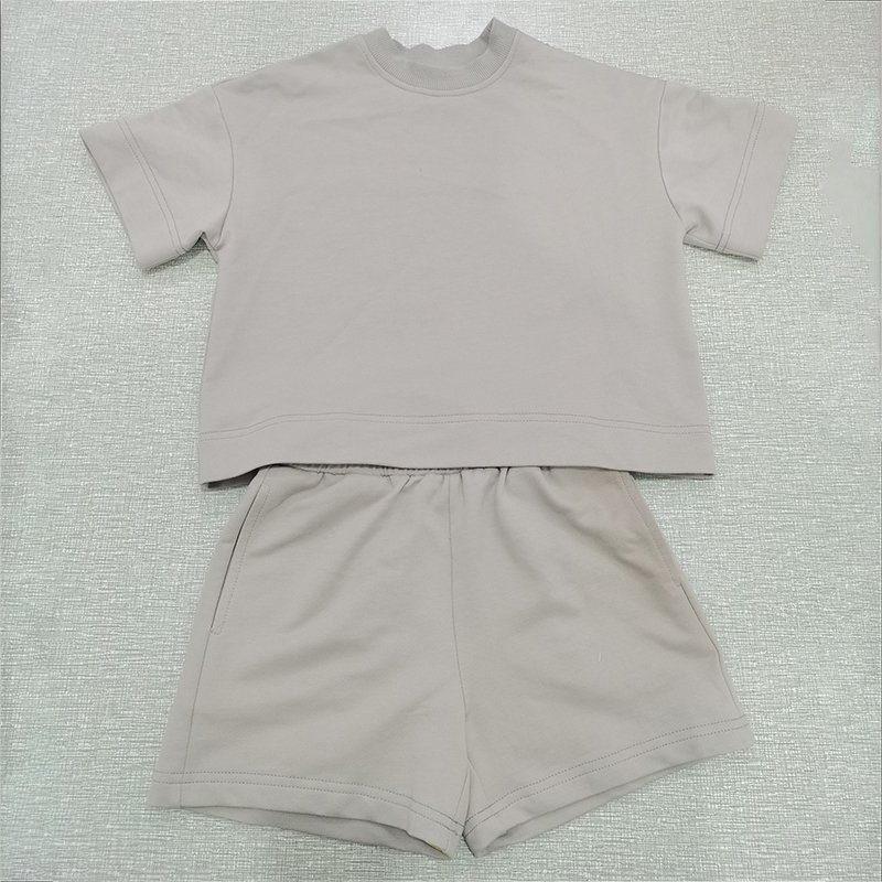 Kid T-shirt And Shorts Set Custom Puff Print Oversized Tee Baggy Track Shorts 2Piece Short Set Sportswear Boys Streetwear Summer
