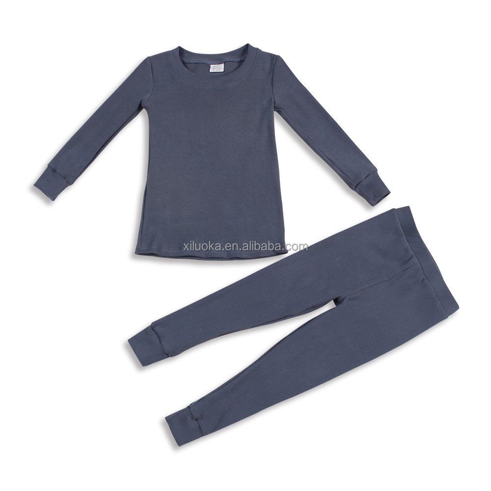 Cotton And Bamboo Kids Boys And Girls Plus Size Two Piece Set Autumn Style Unisex Infant Warm Pajamas Sets Factory Wholesale