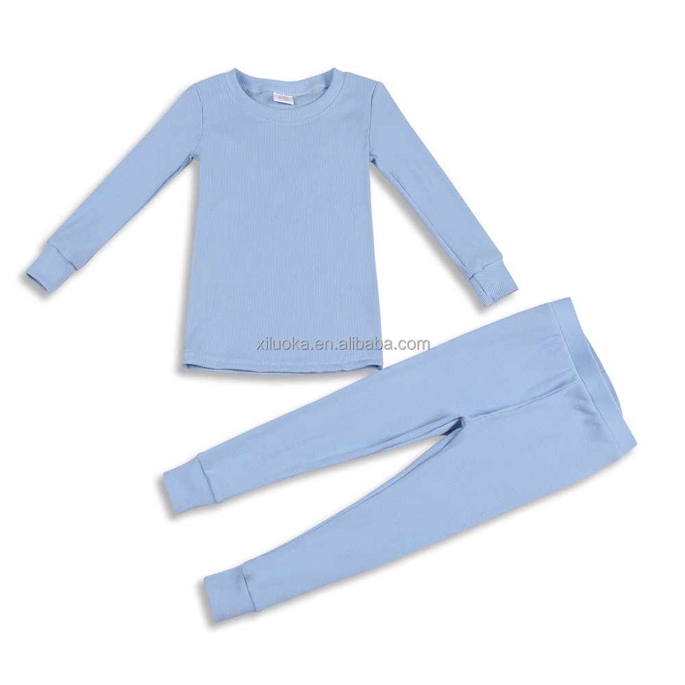 Cotton And Bamboo Kids Boys And Girls Plus Size Two Piece Set Autumn Style Unisex Infant Warm Pajamas Sets Factory Wholesale