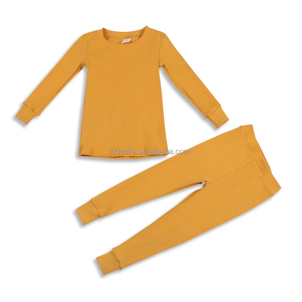 Cotton And Bamboo Kids Boys And Girls Plus Size Two Piece Set Autumn Style Unisex Infant Warm Pajamas Sets Factory Wholesale