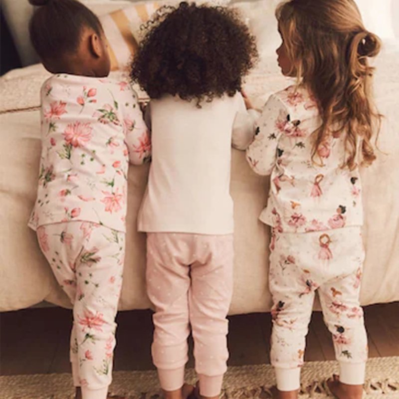 New Custom Children 100% Cotton Pyjamas Set Elasticated Waist Pyjamas Crew Neck Pajamas Set