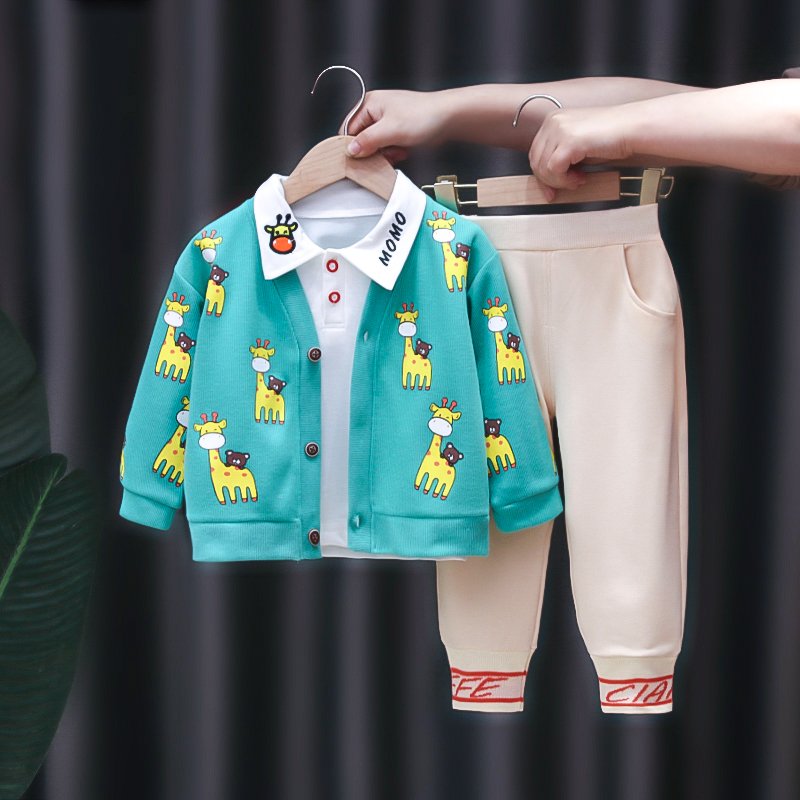 2024 Autumn Factory Directly Price Children Clothes Sweater Coat Long Sleeve T-shirt Pants Boys Clothing Set for Wholesale