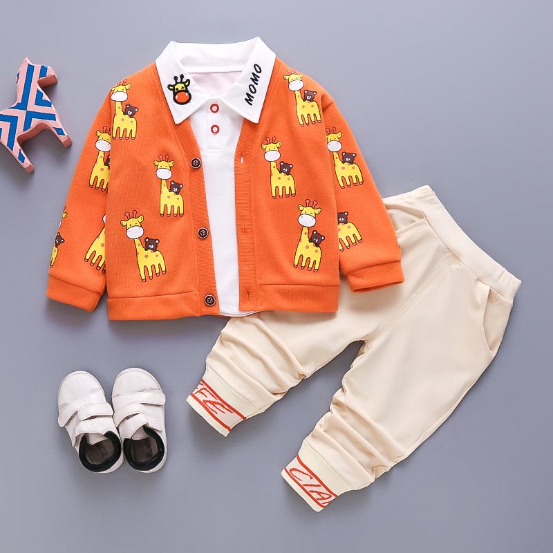 2024 Autumn Factory Directly Price Children Clothes Sweater Coat Long Sleeve T-shirt Pants Boys Clothing Set for Wholesale