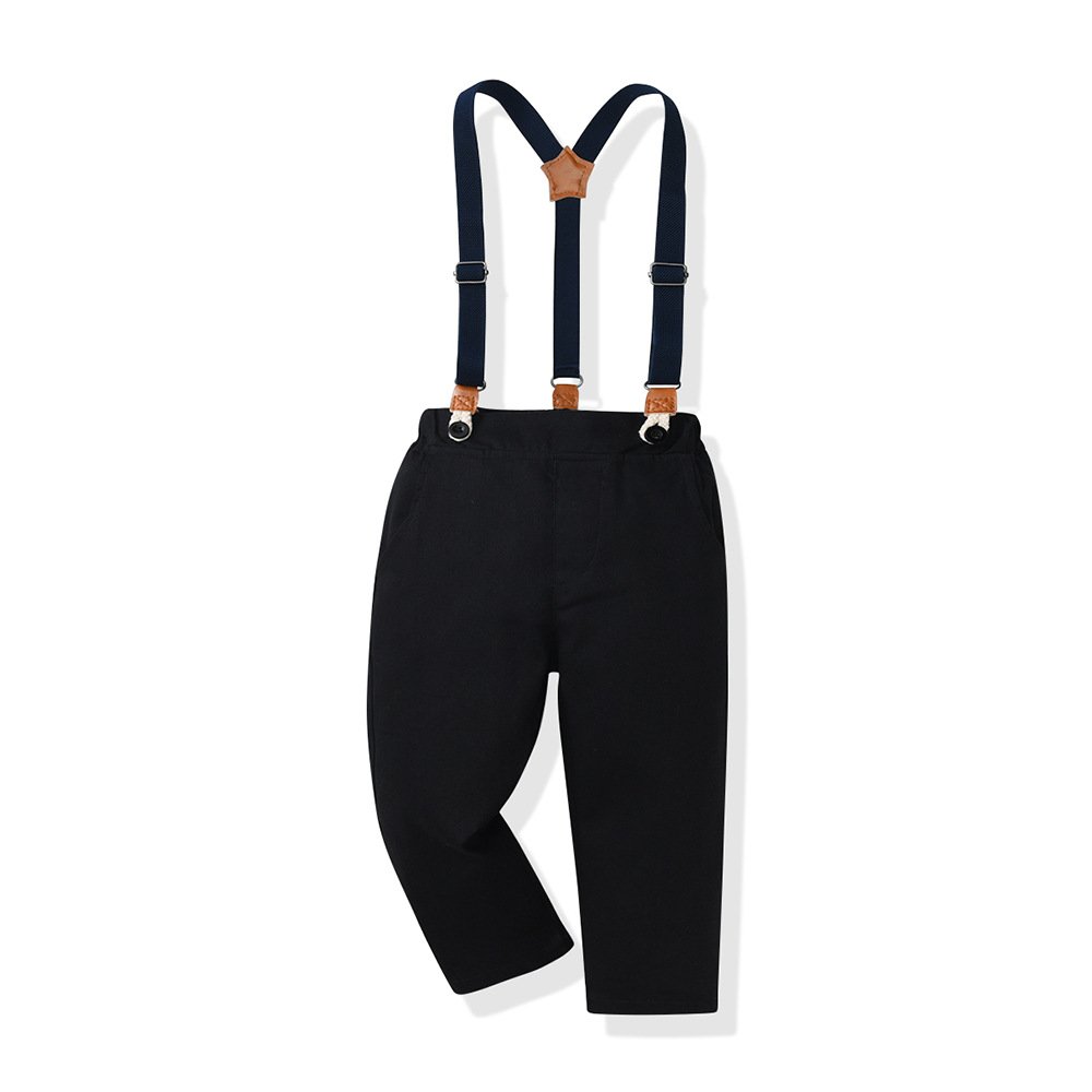 Boys' Sweater Long Sleeve Set Long Pants Round Neck Solid Cotton Panel Contrast 2024 New Sports Clothing Set