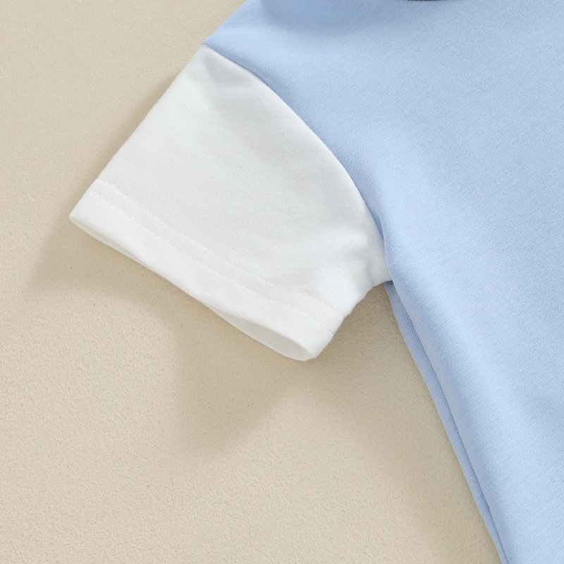 2023 Summer New Children's Clothing Sets Boys Contrasting Color T-shirt Shorts Clothing Sets