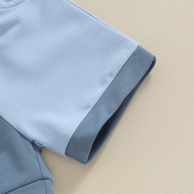 2023 Summer New Children's Clothing Sets Boys Contrasting Color T-shirt Shorts Clothing Sets