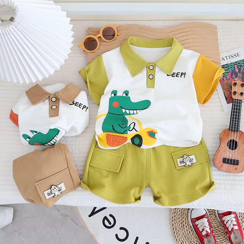 Kids Wear Wholesale Children Clothes Cartoon Elephant Baby Tracksuit Shorts Set Kid Sweat Suit Toddler Boys Clothing Sets