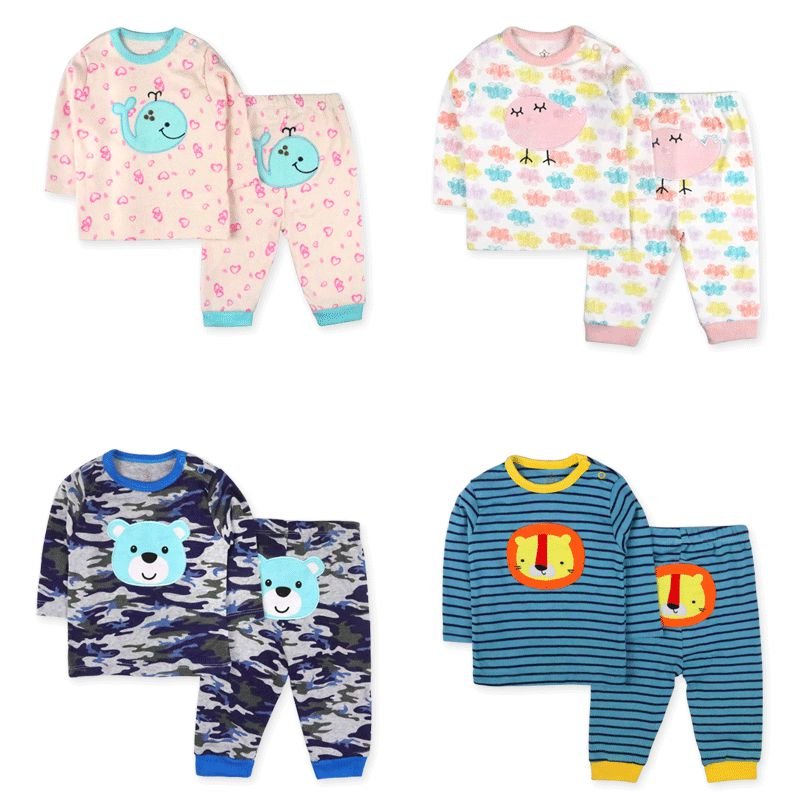 High Quality Fashion Baby Clothes Cotton Popular Animals Newborn Baby Clothes Sets Baby Boy Pyjamas