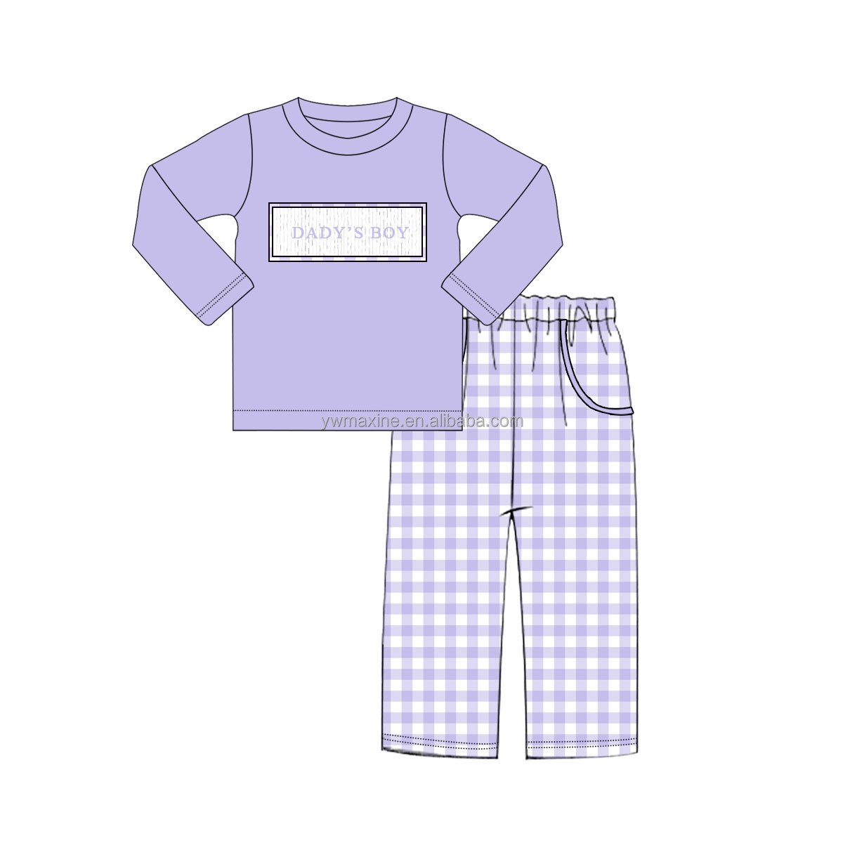 Puresun Children Clothes Boutique Daddy's Boy Smocked Clothes Baby Boys Cotton Winter Causal Outfits