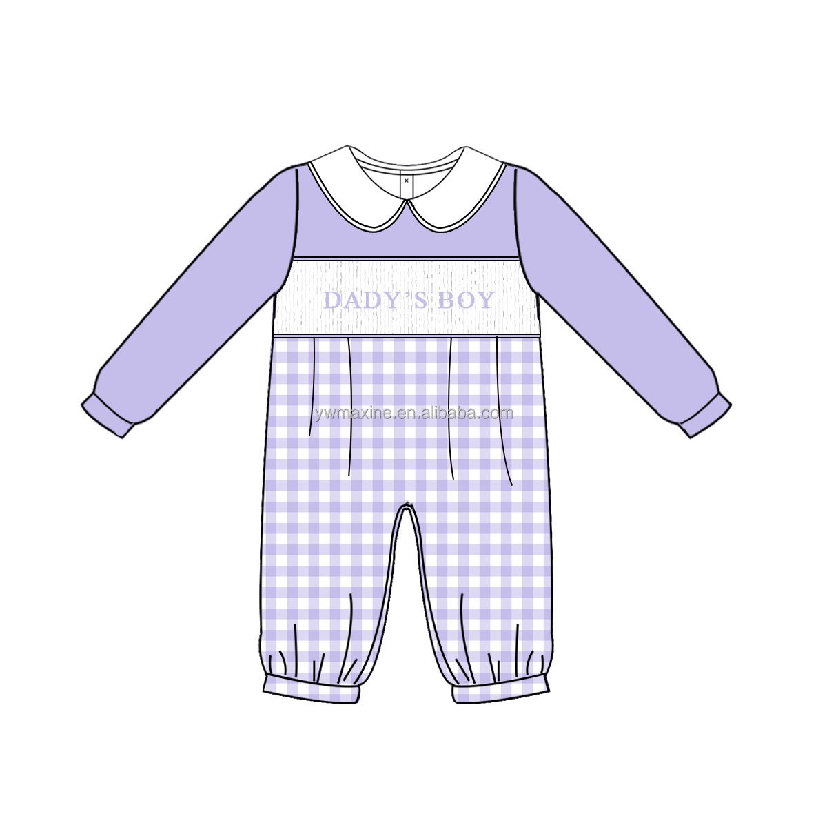 Puresun Children Clothes Boutique Daddy's Boy Smocked Clothes Baby Boys Cotton Winter Causal Outfits