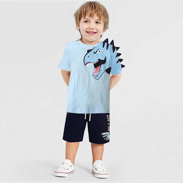 2-8 years kids clothes 2 piece suit 100% cotton children casual sports t shirt shorts summer baby boys clothing sets
