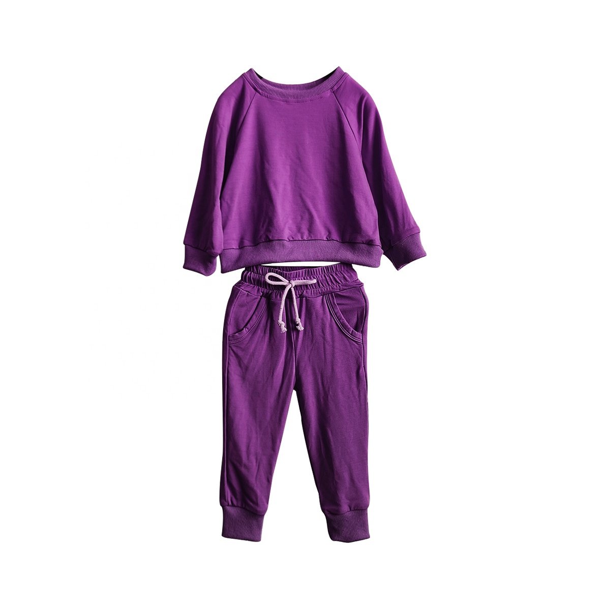 Custom bamboo baby clothes sets Sweatershirt jogger outfit casual french terry tracksuit clothes set