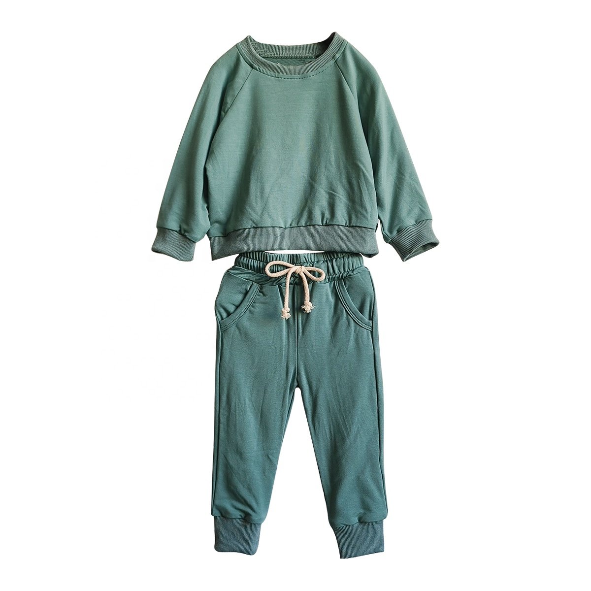 Custom bamboo baby clothes sets Sweatershirt jogger outfit casual french terry tracksuit clothes set