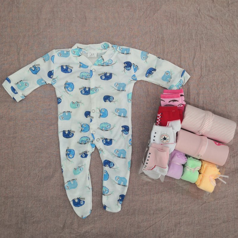 Wholesales 10 PCS Baby Clothes Gift Set 100% Cotton Newborn Baby Boy Girl Clothes Outfits Baby Net Coverall