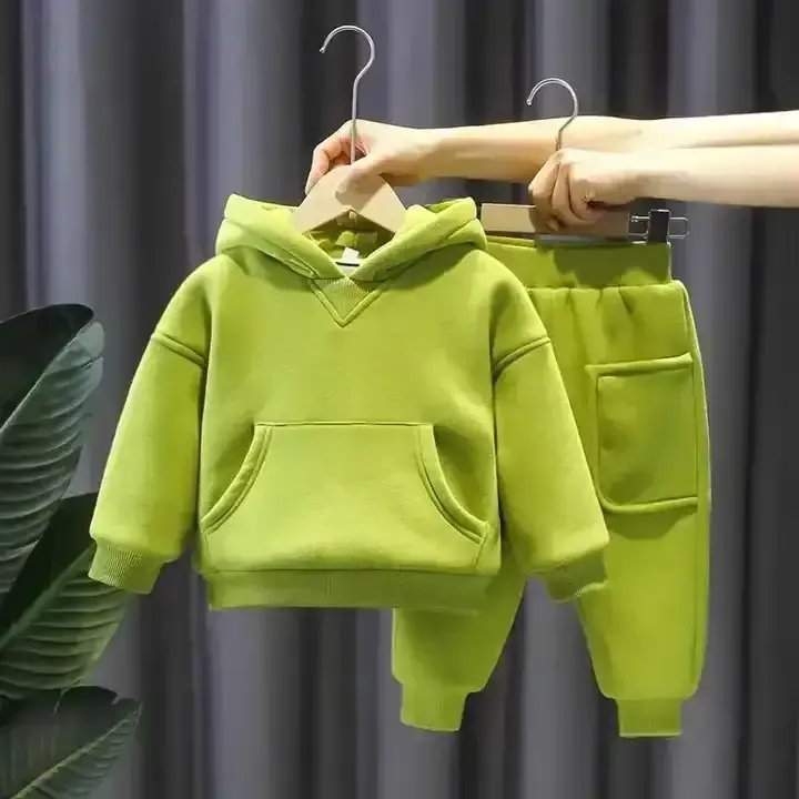 Winter Customized Baby Boys Outfit Two Piece Hoodie Kids Set Child Long Sleeve Clothing Casual Choice