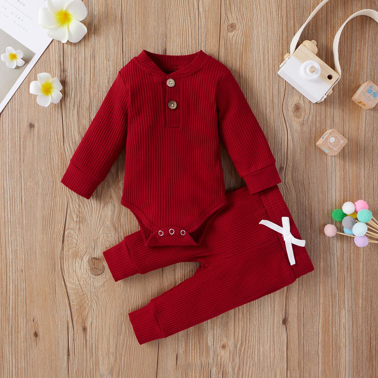 2024 wholesale designer knitted girls boy boutique romper pant baby clothing sets for 6 to 12 months boys clothing sets