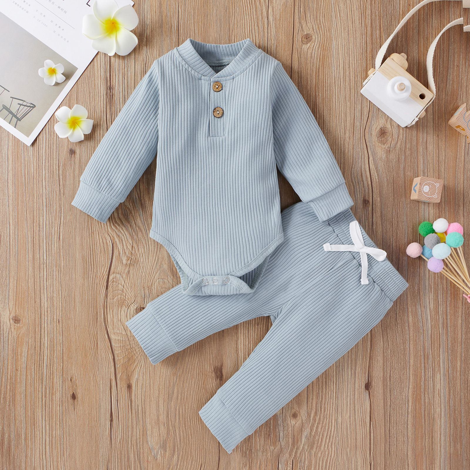 2024 wholesale designer knitted girls boy boutique romper pant baby clothing sets for 6 to 12 months boys clothing sets