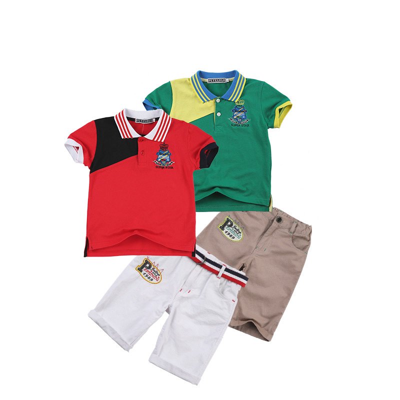 Fashion kids clothes wholesale cozy pure cotton T-shirt and pants from Guangzhou