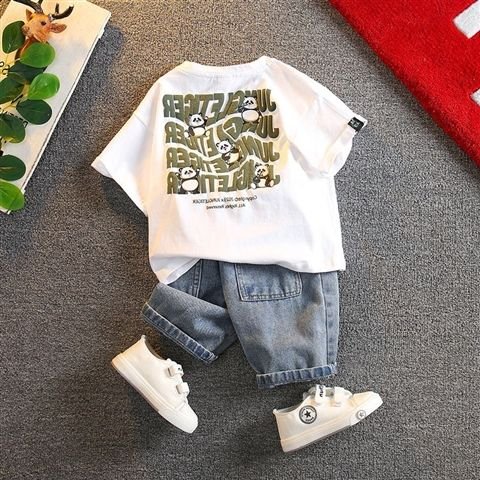 Wholesale Kids Clothes Custom Summer Casual Cotton Toddler Boys Set Clothes Tshirt And Shorts Joggers 2 Piece Sets For Kids